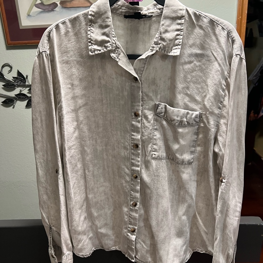 Jane and Delancey Gray Button Down Shirt #259